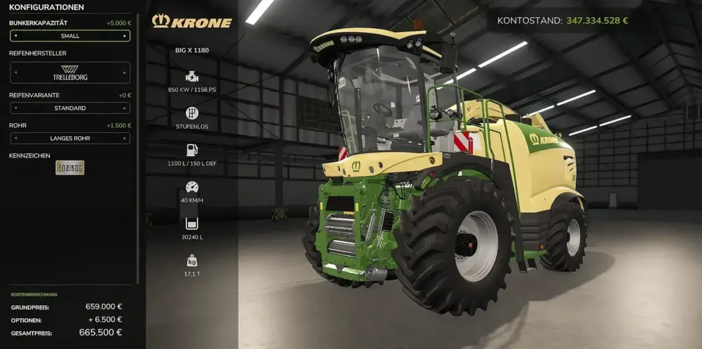 Krone Big X 1180 with Tank v1.0