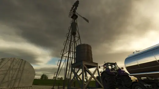 Old Wind Wheel With Water Tank