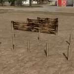 Barbed Wire Fence And Wooden Gate v1.02