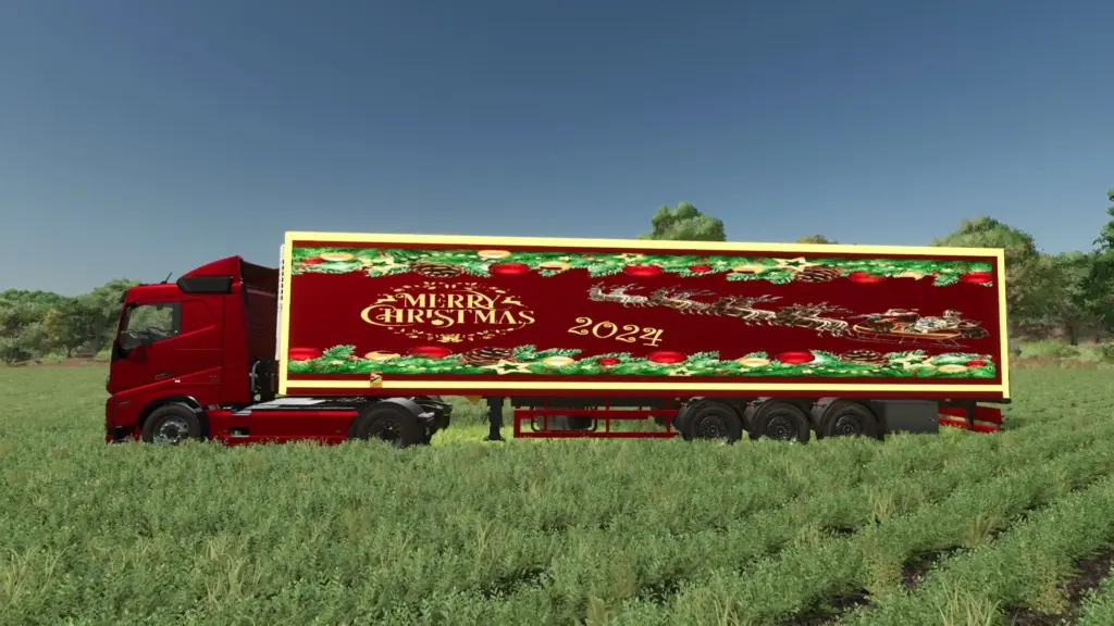 Merry Christmas Happy New Year Semi Trailer v1.0